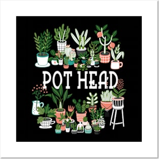 Plant Lover and Gardener Pot Head Succulent Short Sleeve Posters and Art